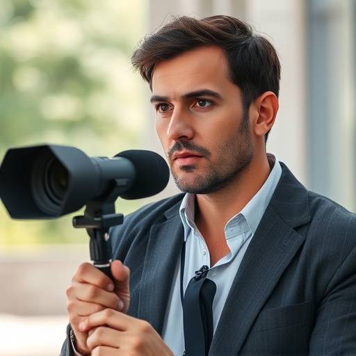 Professionele interviewer bereidt zich voor op een interview